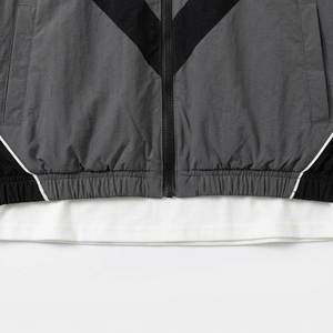 Premium and High Quality Men's Color Block <b>Racer</b> <b>Jacket</b> Stand Collar Zipper Closure Windproof Sporty Style Autumn Wear - Product Image 2