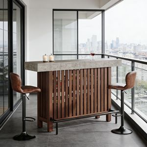 Moderna Barra de Bar de 2 Niveles para el Hogar, Elegante Mesa de Bar con Reposapiés - Product Image 2