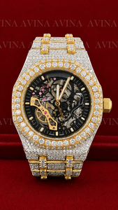 Reloj de Lujo con Incrustaciones de Moissanita para Hombre, Diseño de Esqueleto |   Reloj Mecánico Automático con Diamantes Incrustados |   Reloj de Estilo Hip Hop Real - Product Image 6