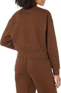 Haut de yoga pour femme, personnalisable, sans couture, respirant, anti-transpiration, 100% coton, manches longues, sweat-shirt à épaules tombantes, vente en gros - Product Image 2