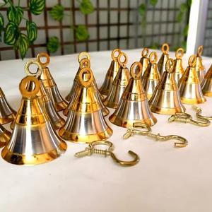 Campana Metálica Hecha a Máquina con Asa de Madera, Estilo Art Deco, Forma Redonda, Adorno Colgante de Alta Calidad - Product Image 3