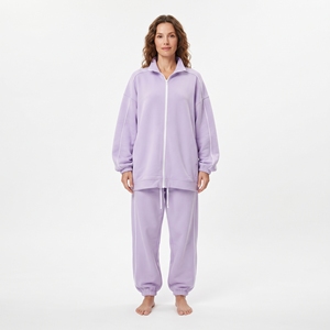 Ensemble de survêtement pour femme OEM, veste à col montant et pantalon de jogging pour l'automne - Product Image 6