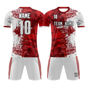 ชุดฟุตบอลชายแบบกำหนดเองสำหรับเยาวชน เสื้อ กางเกงขาสั้น ชุดกีฬาฝึกซ้อม โลโก้สั่งทำได้ ชุดกีฬาสำหรับผู้ใหญ่ 1 ชุด - Product Image 5