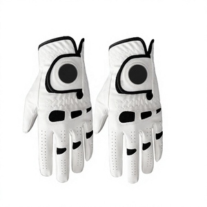 Guantes de Golf de Cuero Genuino Blanco de Alta Calidad con Agarre Antideslizante y Cierre de Gancho y Bucle, Unisex, para Uso Deportivo - Product Image 1