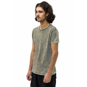 T-shirts en coton délavé écologiques de haute qualité OEM pour hommes – Respirants, séchage rapide, coupe ample, col rond, style streetwear décontracté - Product Image 2