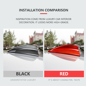 Couverture d'antenne de toit en fibre de carbone véritable rouge, compatible avec <span class=keywords><strong>BMW</strong></span> E82 E46 <span class=keywords><strong>E90</strong></span> E92 M3 - Product Image 5