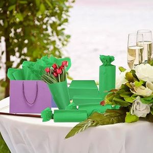 100 Fogli di Carta Velina Verde 14 X 20 Pollici, Carta da Regalo per Matrimoni, Progetti Fai-da-Te, Natale - ArtDly Paper Crafts - Product Image 1