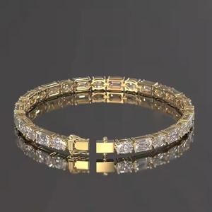 Customized Shape Moissanite Diamond Bracelet Bezel Setting 18K Yellow Gold Diamond Bracelet for Both Men and Women - Product Image 4