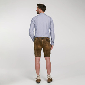 <b>Men's</b> Traditional Bavarian Lederhosen <b>Shorts</b> 100% Polyester Satin Breathable <b>Smart</b> Casual Eco-Friendly German Oktoberfest - Product Image 4