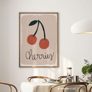 ภาพพิมพ์บนผ้าใบสำหรับห้องครัว, โปสเตอร์ภาพประกอบตัวอักษรผลไม้เชอร์รี่น่ารัก, ของตกแต่งผนังห้องครัวสไตล์สแกนดิเนเวียน - Product Image 2