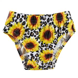 Ensemble bikini femme imprimé tournesol et léopard, haut dos nu, bandeau extensible à volants, deux pièces en Spandex/Nylon, maillot de bain à nouer sur les côtés - Product Image 2