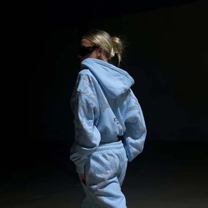 Ultra Heavy Weight <b>Rhinestone</b> Boxy Fit 500gsm Custom Blank Unisex Oversized Heavyweight 100%Cotton No String Double Layer Hoodie - Product Image 4
