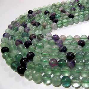 Perles rondes en fluorite naturelle multicolores, 8 mm, 15 pouces de long - Product Image 3