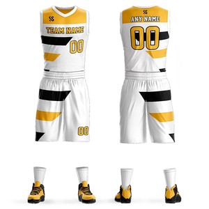 Uniformes de basket-ball personnalisés pas chers en gros avec le dernier design de maillot de basket-ball, tissu respirant à séchage rapide, faible MOQ - Product Image 4