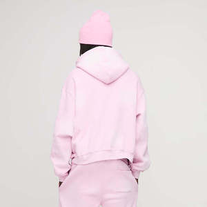 Men's Oversized <b>Pink</b> Hooded Zip-Up <b>Sweatshirt</b> Casual Fleece 100% Cotton Eco-Friendly Pocket Design Regular Fit Winter Streetwear - Product Image 2