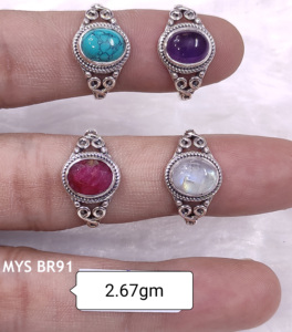 แหวนเงินแท้ 925 ประดับพลอยทรงโบโฮ ดีไซน์สวยงามแบบเรโทร แหวนแฮนด์เมดเสริมพลัง แหวนของขวัญสำหรับขายส่ง - Product Image 1