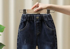 Jeans droits pour garçons, taille mi-haute, avec fermeture éclair, 100 % coton, écologiques, respirants, longueur complète, couleur personnalisable - Product Image 5