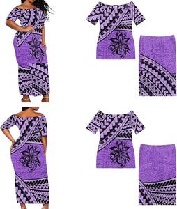 Vestido Puletasi Polinesio Samoano Personalizado para Mujer, Estampado Tribal, Estilo Isleño, Vestido Informal, Fabricante OEM al por Mayor - Product Image 3