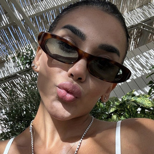 3867 New Trendy Street Shooting Personality <b>Small</b> <b>Frame</b> Oval Shades Custom Logo Cat Eye Vintage Women Men <b>Sunglasses</b> 2024 - Product Image 2