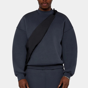 Men's <b>Black</b> <b>Turtleneck</b> Sweatshirt Solid Color Custom Logo Heat Transfer Printing Casual Pullover Oversized Fit Autumn Wear - Product Image 3