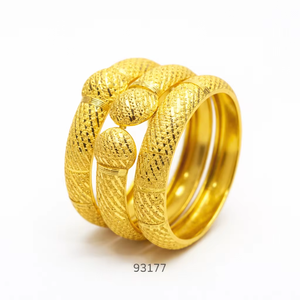 MOLL JEWELLERS Women's Luxury Engagement 24k Gold Plated Zinc Alloy Zircon Wide Kada Bangles Floral Engraved Design Trendy Third - Product Image 1