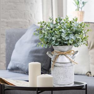 Vase à fleurs vintage en métal galvanisé, pot de fleurs rustique en fer de style ferme, récipient floral décoratif pour la décoration intérieure - Product Image 3