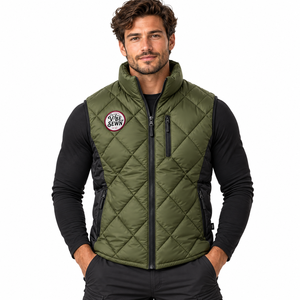 Gilet matelassé pour homme, veste sans manches personnalisée, rembourrage léger, tissu chaud, coupe confortable, vêtements d'hiver, OEM, veste matelassée pour homme - Product Image 1