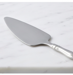 Elegant Stainless Steel Silver Plated Cake Server With Ornate Handles Eco-Friendly Lightweight Flatware For Wedding Event - Product Image 2