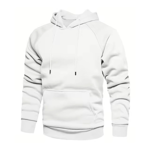 Sudadera con Capucha para Hombre, de Invierno, Color Sólido Personalizado, Estilo Urbano, Tejida, Informal, de Felpa, Básica, de Algodón Mezclado - Product Image 3