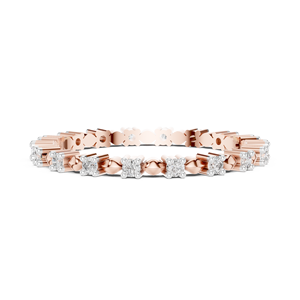 Anillo de Diamantes Cultivados en Laboratorio con Corte Alternado, Oro Rosa Sólido de 18 Quilates con Baño de Rodio, para Compromiso, Boda, Regalo, Fiesta, Uso Diario - Product Image 3