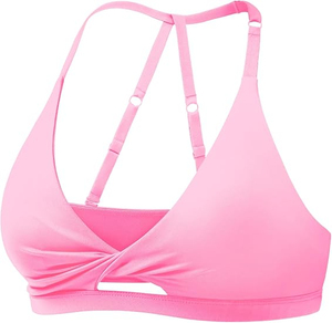 New Women Floral Print Racerback Sports Bra Medium Support Breathable Yoga <b>Top</b> Sheer <b>Layer</b> Design Sports Bra - Product Image 1