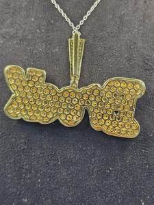 จี้ห้อยคอผู้ชายแบบฮิปฮอปประดับเพชรแล็บและมอสซาไนต์ VVS เงินแท้ 925  พร้อมสลักชื่อหรืออักษรย่อตามสั่ง - Product Image 3