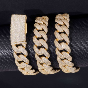 Cadena cubana de eslabones gruesos con incrustaciones de diamantes, estilo hip hop, joyería al por mayor disponible para exportación - Product Image 3