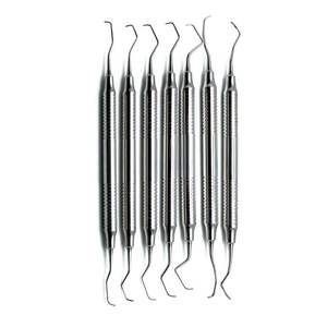 Juego de 7 piezas de raspadores dentales con mango hueco, instrumentos periodontales de acero inoxidable ligeros para uso profesional - Product Image 1