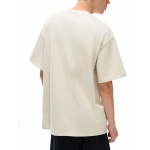 T-shirt Homme Col Rond Coupe Boxy Oversize Épaules Tombantes 300 GSM Coton Lourd Personnalisable Coupe Ample Style Universitaire Haute Qualité - Product Image 4