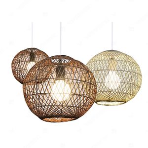 Abat-jour de plafonnier GLOBAL en bambou et rotin, pour salon, en jonc de mer - Product Image 3