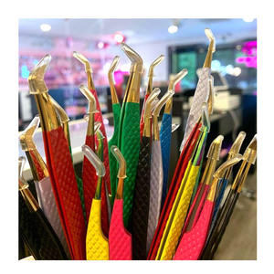 Fiber Tip Tweezers Stainless Steel Precision <b>Toothed</b> Eyelash Extension <b>Tools</b> - Product Image 4