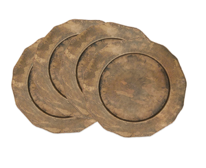 Elegante Bandeja de Servir Marroquí de Metal Martillado con Borde Festoneado, Acabado Dorado, Vajilla Decorativa de Estilo Marroquí, Bandeja para Servir Alimentos - Product Image 4