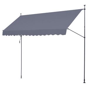 Toldo Retráctil para Patio de 157 x 47 Pulgadas con Manivela Manual, Protección Solar para Exteriores, Toldo Ajustable para Terraza - Product Image 4