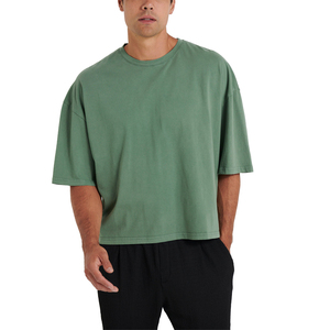 Camiseta Extra Grande Personalizada para Hombre, Algodón Grueso, Hombros Caídos, Corte Cuadrado, Camiseta Urbana Premium - Product Image 1
