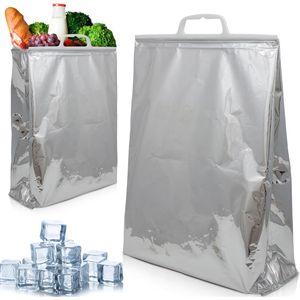 Paquete 100 Bolsas térmicas reutilizables 13X19X7,5 Aislamiento Caliente Comida fría Almuerzo Comestibles Frutas Verduras Bebidas Almacenamiento - Product Image 1