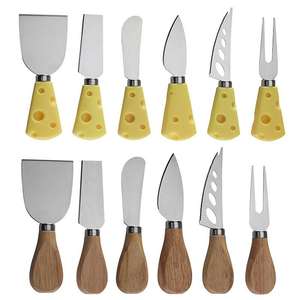 Juego de Utensilios para Queso Ecológicos con Mango de Madera de Roble, Cuchillo, Tenedor, Pala y Ralladores de Acero Inoxidable para Uso en la Cocina y Repostería del Hogar - Product Image 5