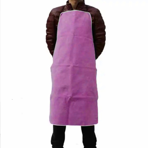 Delantal tejido morado unisex para uso en restaurantes y bares, 100% poliéster, correas ajustables, uniforme para el personal de servicio - Product Image 1