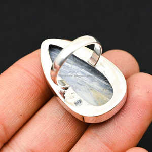 Bague en argent sterling 925, bague en pierres précieuses de kyanite, bague en kyanite de forme ovale estampillée 925 cadeau pour l'amour, meilleur cadeau - Product Image 1