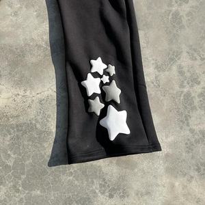 Pantalons de survêtement à jambe droite en éponge française pour hommes pantalons de survêtement pour hommes pantalons de survêtement délavés avec logo personnalisé - Product Image 3