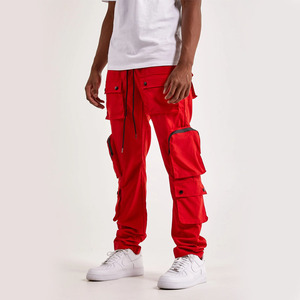 Men's Fashion <b>Cargo</b> Trousers with Functional Pocket Detailing, Secure Zip Compartments, Adjustable Waistband & <b>Cuffed</b> Hem Design - Product Image 2