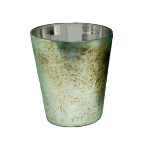 Bougeoirs et pots de luxe Cylindriques de haute qualité fabriqués à la main Multi-Purpose Home Decor Silver Dark Blue Mosaic Glass Ship - Product Image 6