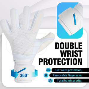 Gants de gardien de but de football antidérapants et imperméables pour l'extérieur avec sangle de poignet réglable en cuir durable - Meilleures ventes - Product Image 4