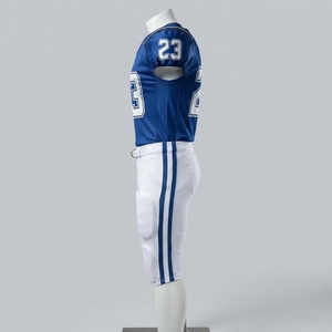 Ensemble d'uniformes de football américain pour hommes, maillot personnalisé et pantalon de compression rembourré, anti-UV, séchage rapide, 100% polyester, respirant, ajusté - Product Image 3