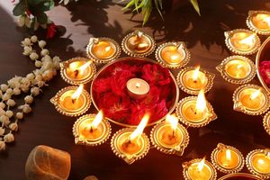 Handcrafted Diya Shape Flower Urli Bowl for Home Decor Floating Flowers Tea Light Candles and Diwali Decoration Made in Metal - Product Image 4